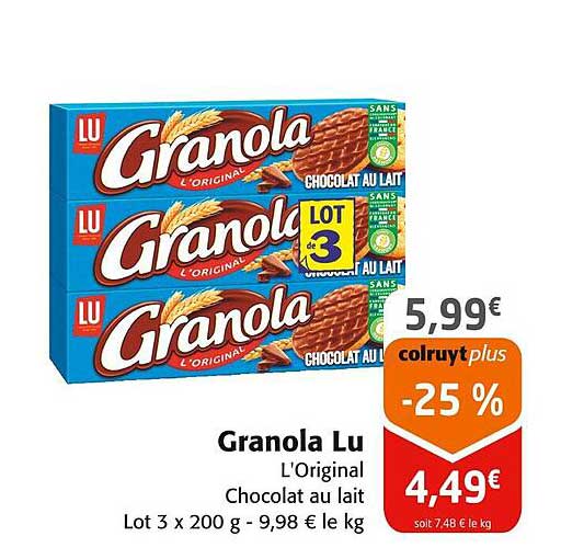 Granola Lu L'Original Chocolat au lait