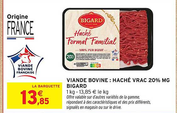 Haché Vrac 20% MG Bigard