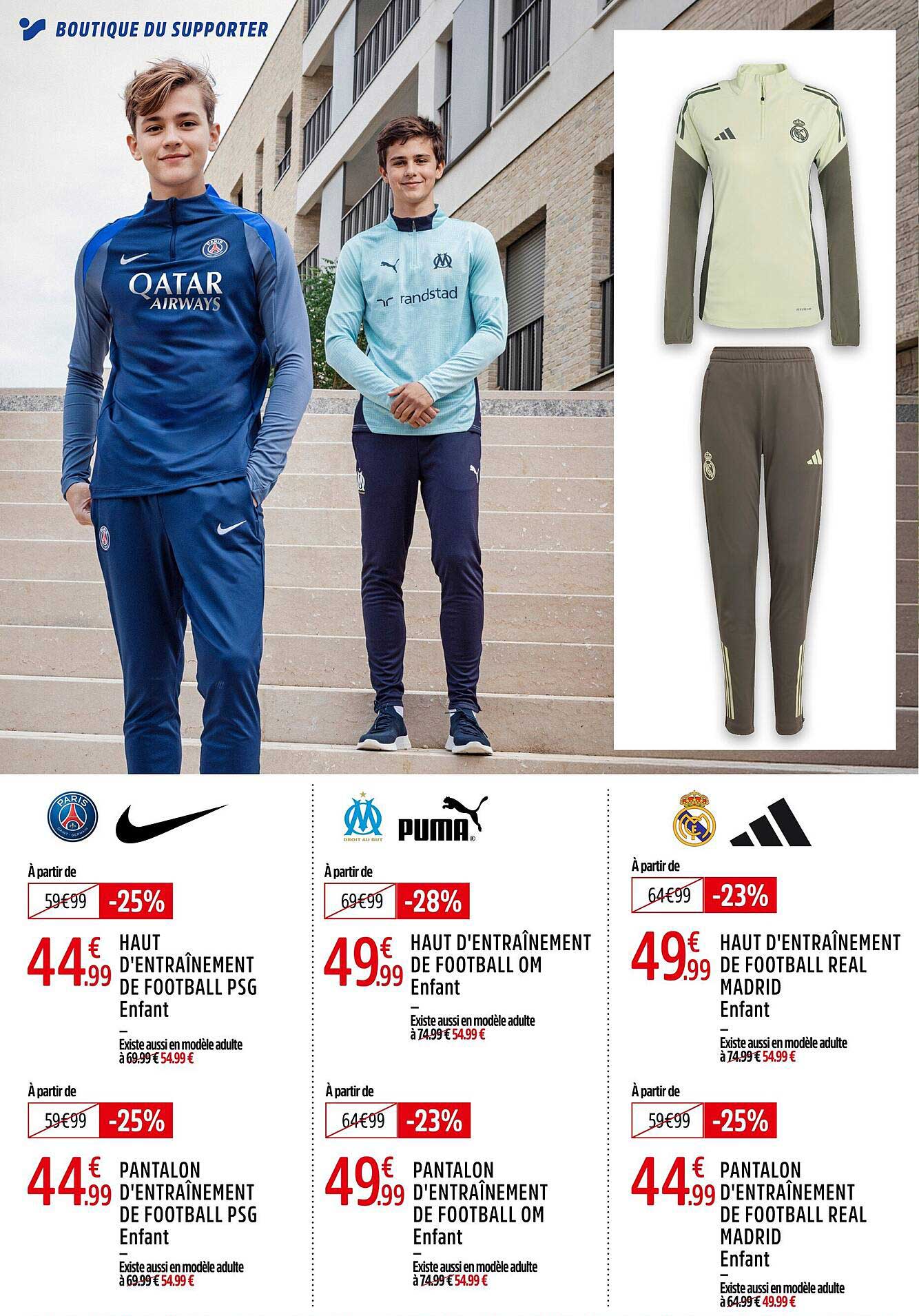 Haut d'entraînement de football PSG Enfant à partir de 44,99 €