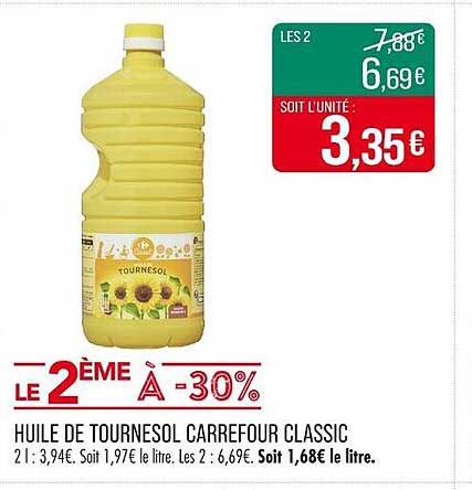 HUILE DE TOURNESOL CARREFOUR CLASSIC