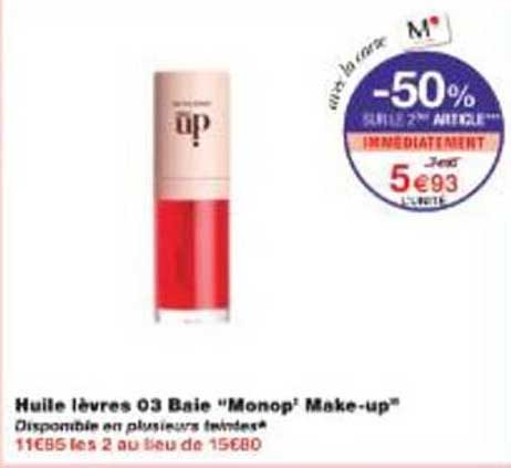 Huile lèvres 03 Baie "Monop' Make-up"