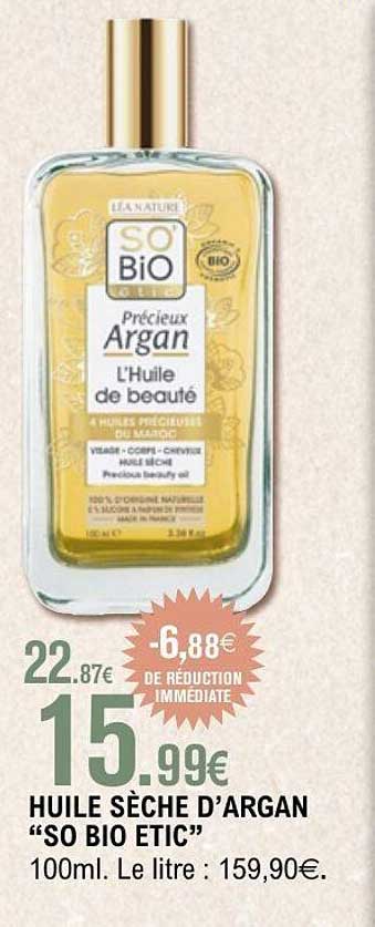 HUILE SÈCHE D’ARGAN “SO BIO ETIC”