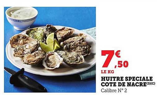 HUITRE SPECIALE COTE DE NACRE(3)(C) Calibre N° 2