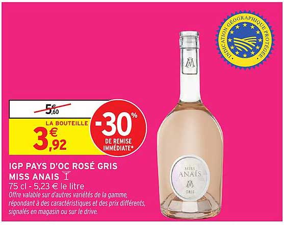 IGP PAYS D'OC ROSÉ GRIS MISS ANAIS