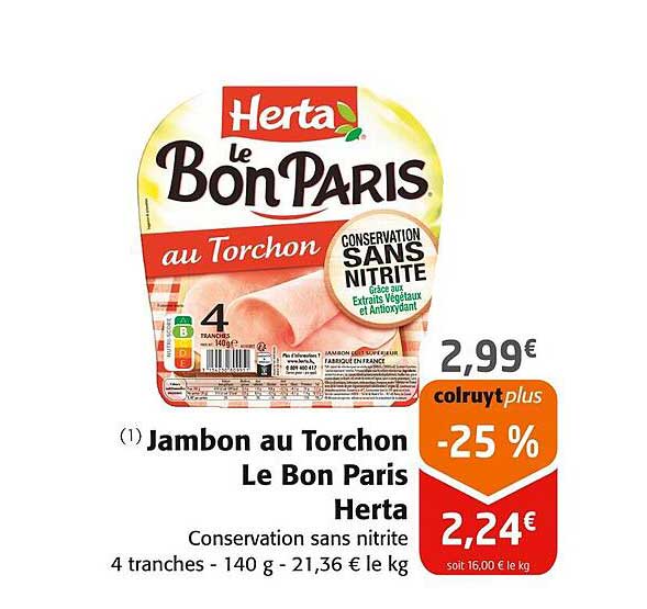 Jambon au Tapis Le Bon Paris Herta