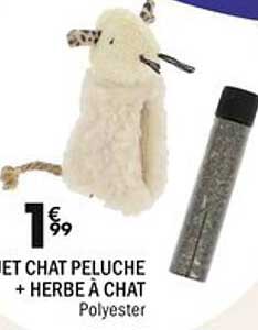 JOUET CHAT PELUCHE + HERBE À CHAT