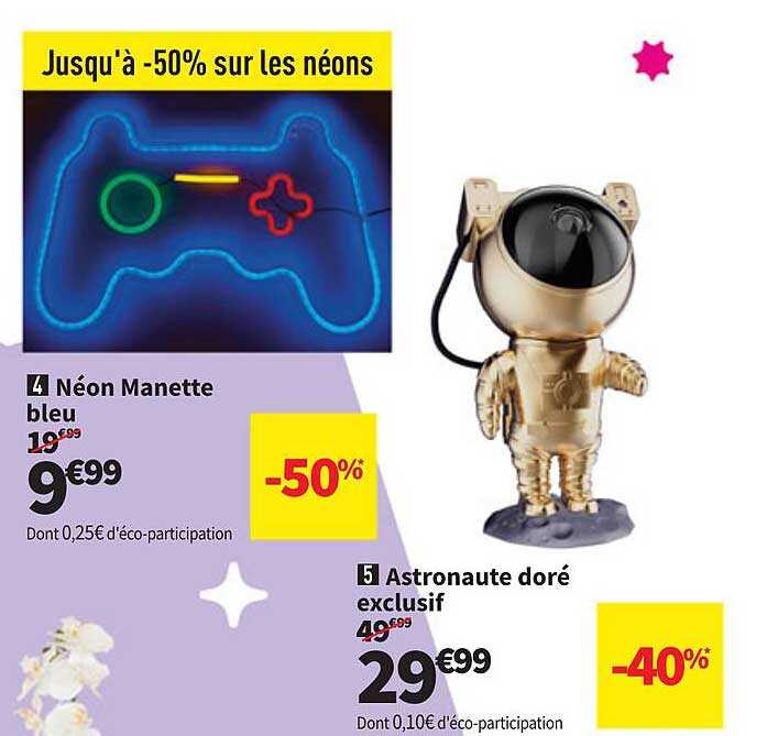 Jusqu'à -50% sur les néons