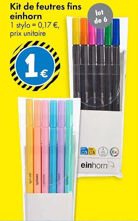 Kit de feutres fins einhorn