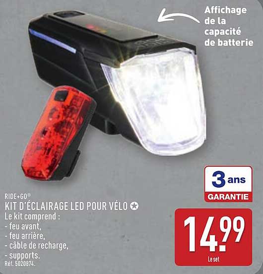 KIT D'ÉCLAIRAGE LED POUR VÉLO