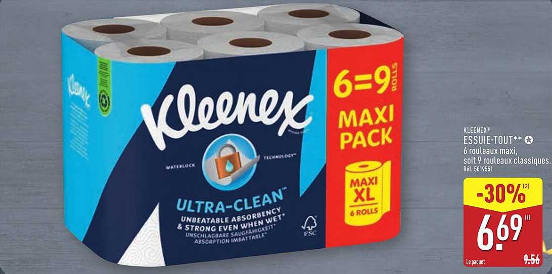 KLEENEX® ESSUIE-TOUT 6 ROULEAUX MAXI