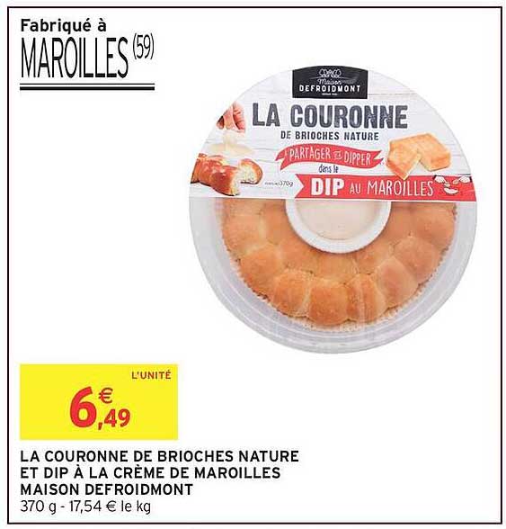 LA COURONNE DE BRIOCHES NATURE ET DIP À LA CRÈME DE MAROILLES MAISON DEFROIDMONT
