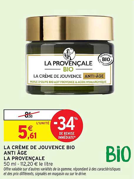 LA CRÈME DE JOUVENCE BIO ANTI ÂGE