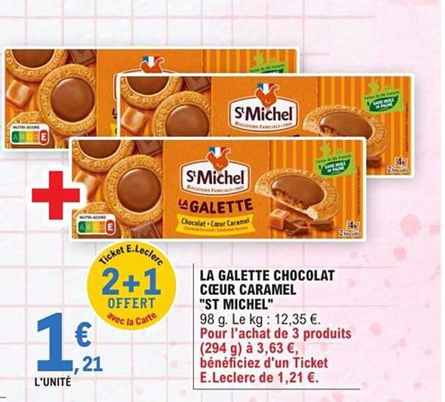 LA GALETTE CHOCOLAT CŒUR CARAMEL "ST MICHEL"