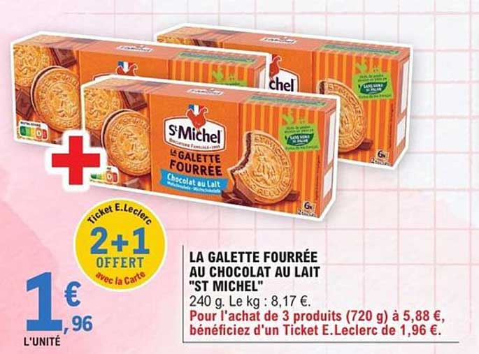 LA GALETTE FOURRÉE AU CHOCOLAT AU LAIT "ST MICHEL"