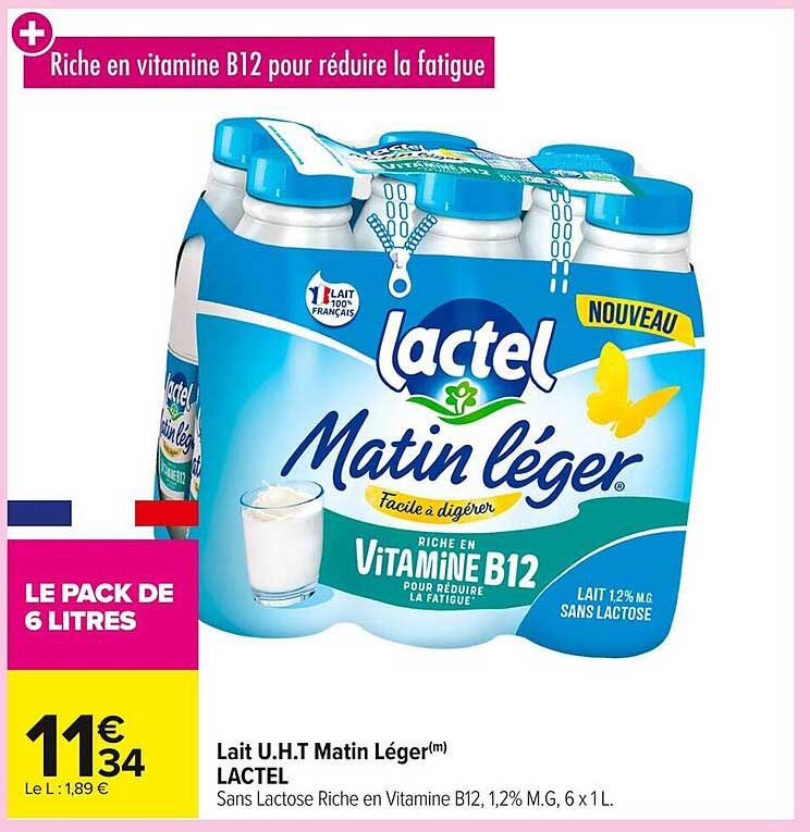 Lait U.H.T Matin Léger(m) LACTEL