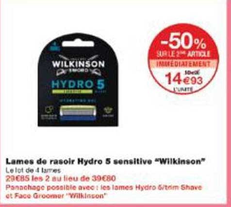 Lames de rasoir Hydro 5 sensitive "Wilkinson"