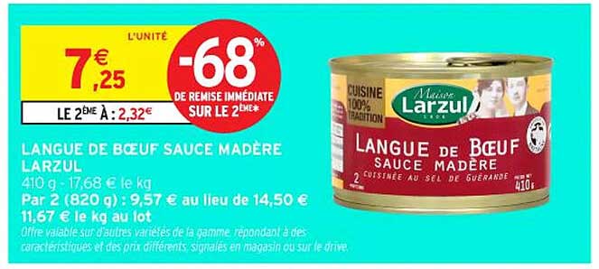 LANGUE DE BŒUF SAUCE MADÈRE LARZUL