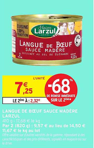 LANGUE DE BŒUF SAUCE MADÈRE LARZUL