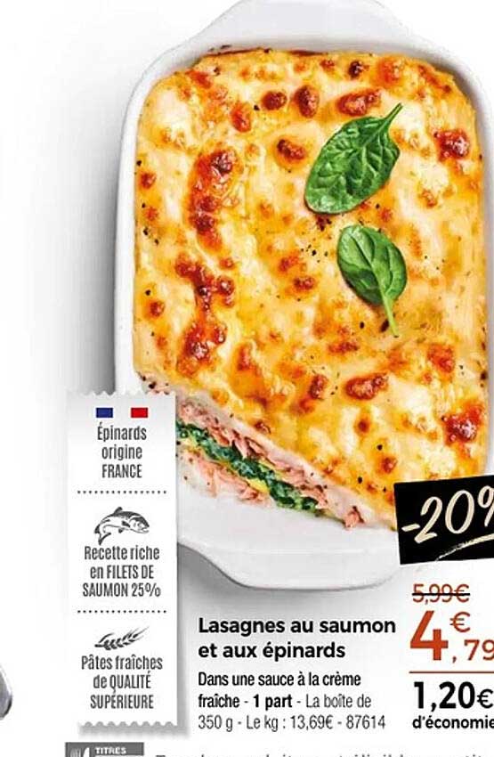 Lasagnes au saumon et aux épinards