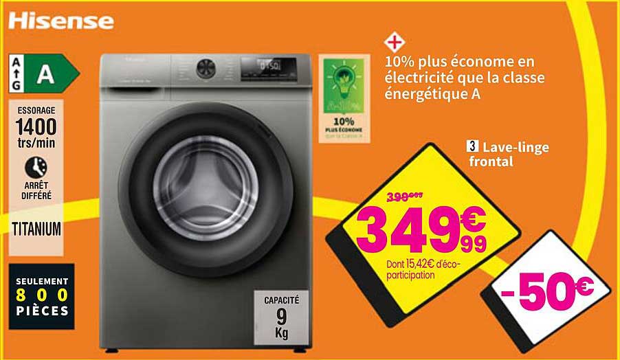 Lave-linge frontal Hisense 9 kg