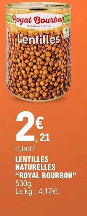 LENTILLES NATURELLES "ROYAL BOURBON"
