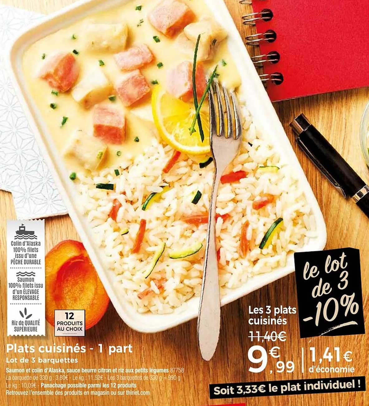 Les 3 plats cuisinés -10%