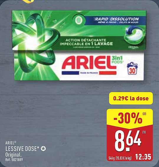 Lessive ARIEL 3in1 Pods -30%