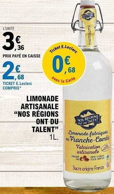 Limonade artisanale "Nos Régions Ont Du Talent" 1L