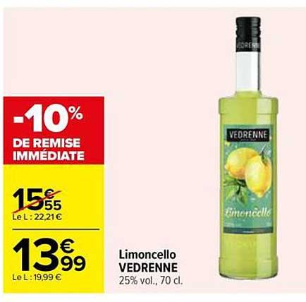Limoncello VEDRENNE 25% vol., 70 cl.