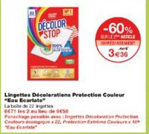 Lingettes Décolorations Protection Couleur "Eau Ecarfiate"
