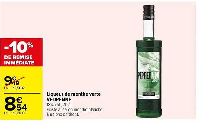 Liqueur de menthe verte VEDRENNE