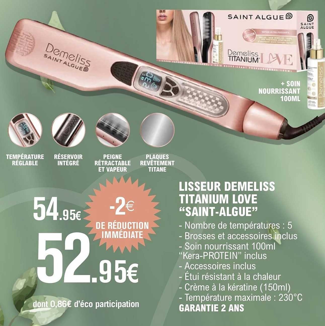 Lisseur Demeliss Titanium Love "Saint-Algue"