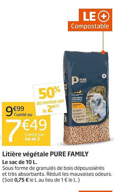 Litière végétale PURE FAMILY