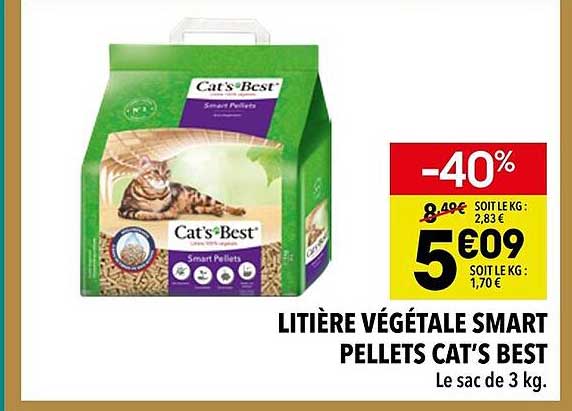 LITIÈRE VÉGÉTALE SMART PELLETS CAT’S BEST