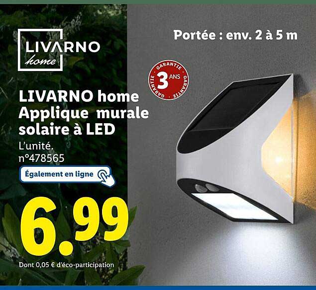 LIVARNO home Applique murale solaire à LED