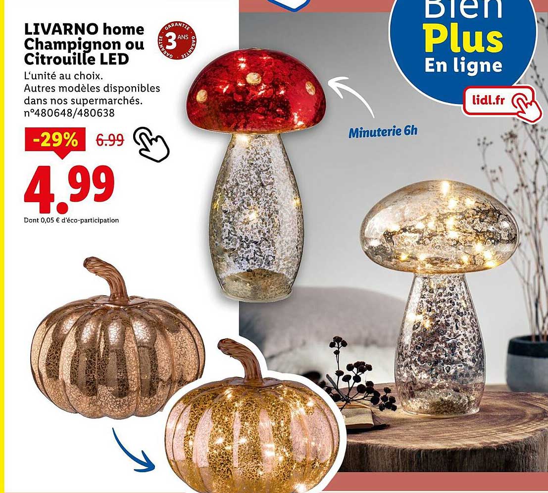 LIVARNO home Champignon ou Citrouille LED