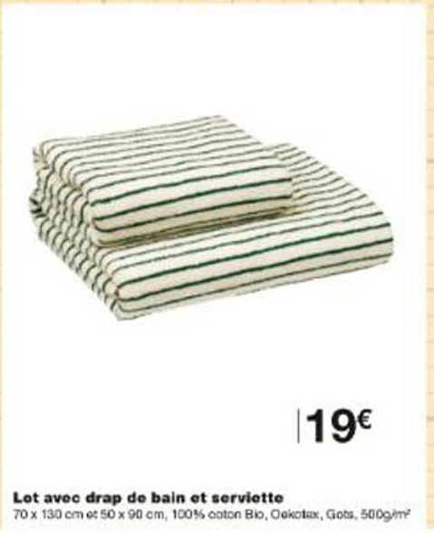 Lot avec drap de bain et serviette