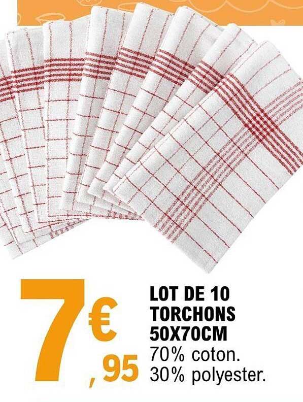 LOT DE 10 TORCHONS 50X70CM