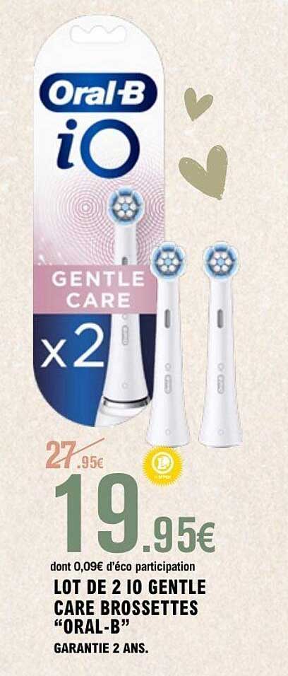 LOT DE 2 IO GENTLE CARE BROCHETTES "ORAL-B"