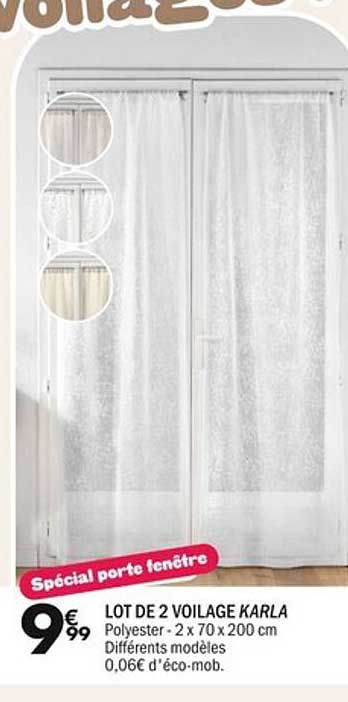 LOT DE 2 VOILAGE KARLA
