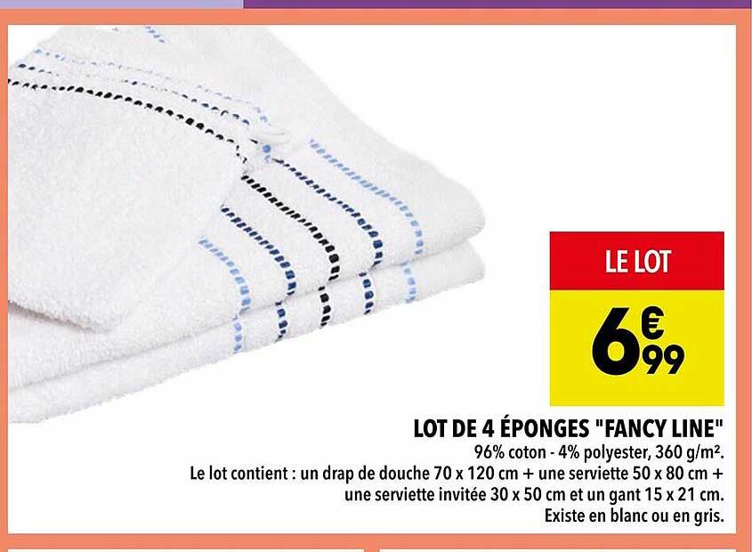 LOT DE 4 ÉPONGES "FANCY LINE"