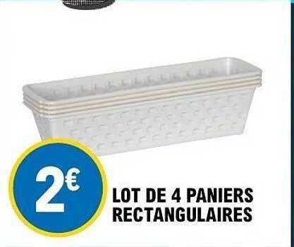 LOT DE 4 PANIERS RECTANGULAIRES