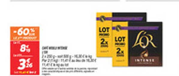 LOT PROMO 2 X 250G L'OR INTENSE