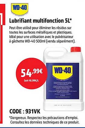 Lubrifiant multifonction 5L*
