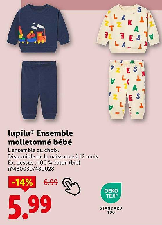 lupilu® Ensemble molletonné bébé