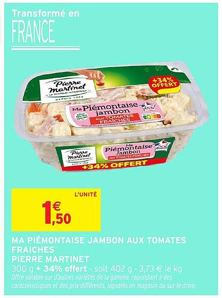 MA PIÉMONTAISE JAMBON AUX TOMATES FRAÎCHES