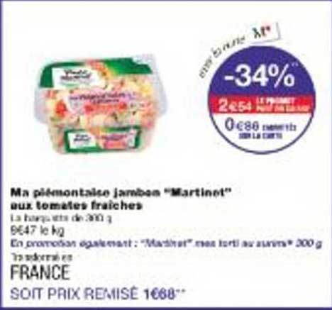 Ma piémontaise jambon "Martinet" aux tomates fraiches