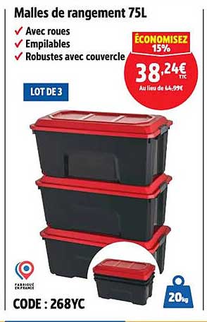 Malles de rangement 75L
