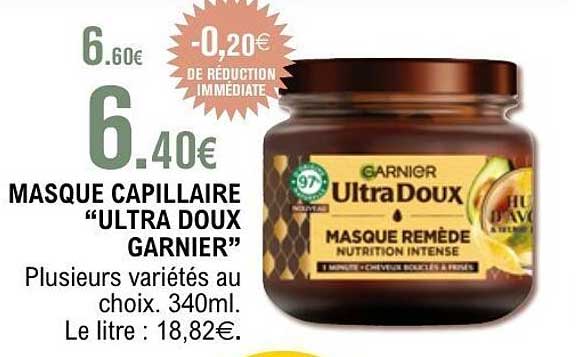 MASQUE CAPILLAIRE “ULTRA DOUX GARNIER”