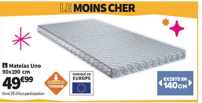 Matelas Uno 90x190 cm